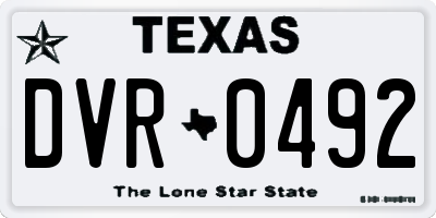 TX license plate DVR0492