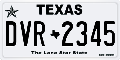 TX license plate DVR2345