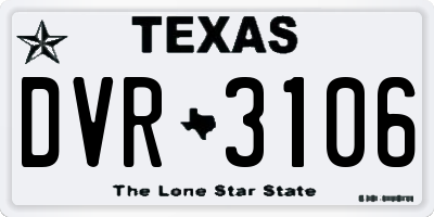 TX license plate DVR3106