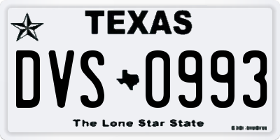 TX license plate DVS0993