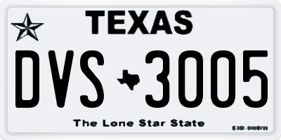 TX license plate DVS3005