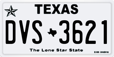 TX license plate DVS3621