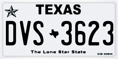 TX license plate DVS3623