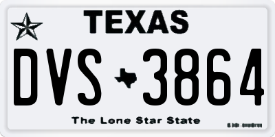 TX license plate DVS3864