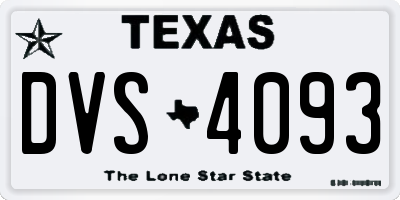 TX license plate DVS4093