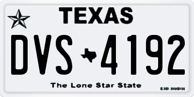 TX license plate DVS4192
