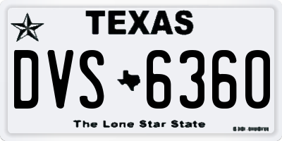 TX license plate DVS6360