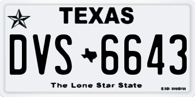 TX license plate DVS6643