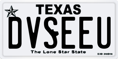 TX license plate DVSEEU