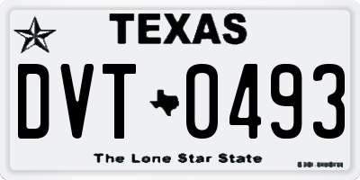 TX license plate DVT0493