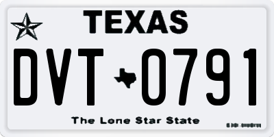 TX license plate DVT0791