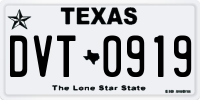 TX license plate DVT0919