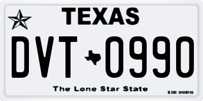 TX license plate DVT0990
