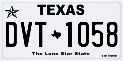 TX license plate DVT1058