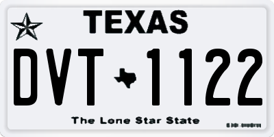 TX license plate DVT1122