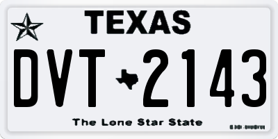 TX license plate DVT2143