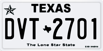 TX license plate DVT2701