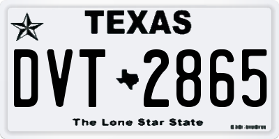 TX license plate DVT2865