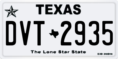 TX license plate DVT2935