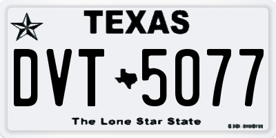 TX license plate DVT5077
