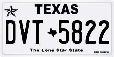 TX license plate DVT5822