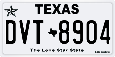 TX license plate DVT8904