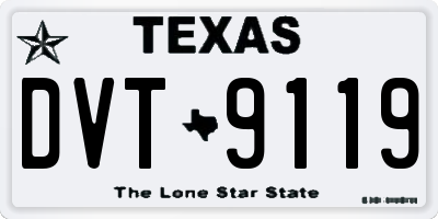 TX license plate DVT9119