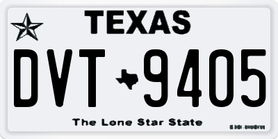 TX license plate DVT9405