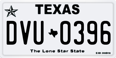 TX license plate DVU0396
