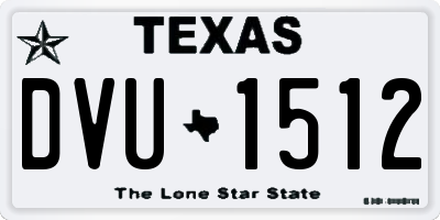 TX license plate DVU1512