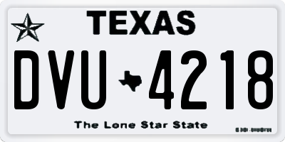 TX license plate DVU4218