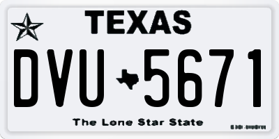 TX license plate DVU5671