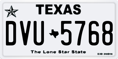 TX license plate DVU5768