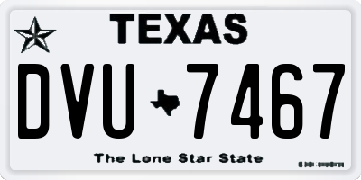 TX license plate DVU7467