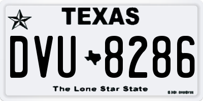 TX license plate DVU8286