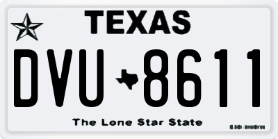 TX license plate DVU8611