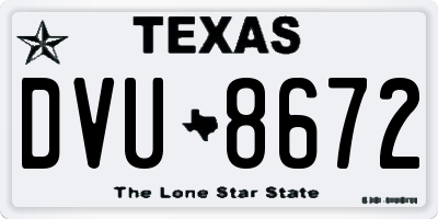 TX license plate DVU8672