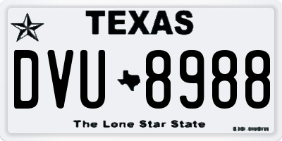 TX license plate DVU8988