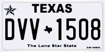 TX license plate DVV1508