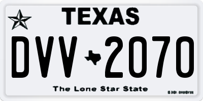 TX license plate DVV2070