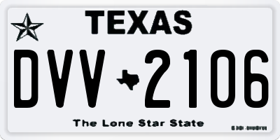 TX license plate DVV2106
