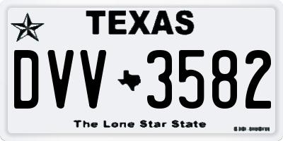 TX license plate DVV3582