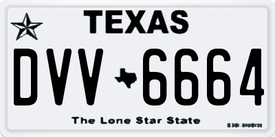 TX license plate DVV6664