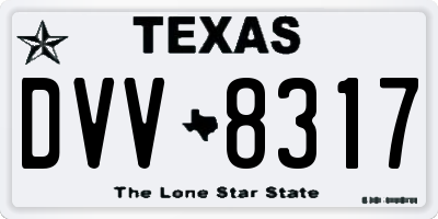 TX license plate DVV8317