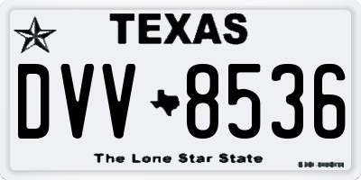 TX license plate DVV8536