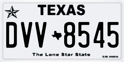 TX license plate DVV8545