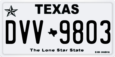 TX license plate DVV9803