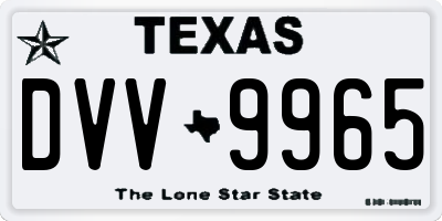 TX license plate DVV9965