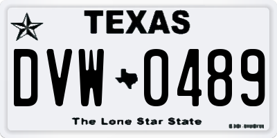 TX license plate DVW0489
