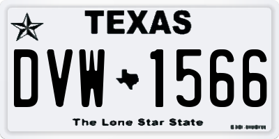 TX license plate DVW1566